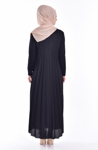 Piliseli Elbise 2145-01 Siyah