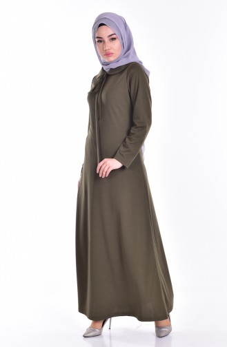 Khaki Hijab Dress 5119-02