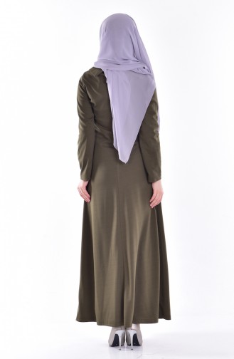 Khaki Hijab Dress 5119-02