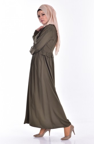 Khaki Hijab Dress 3054-02