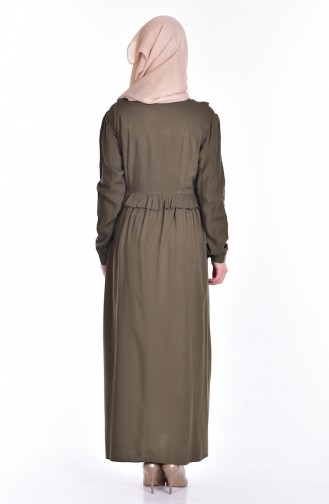 Khaki Hijab Dress 3054-02
