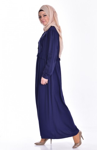 Navy Blue Hijab Dress 3054-04