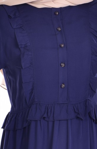 Navy Blue Hijab Dress 3054-04