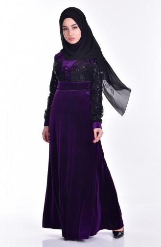 Purple Hijab Dress 7867-01