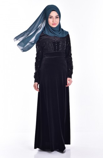 Black Hijab Dress 7867-02