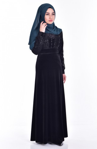 Black Hijab Dress 7867-02