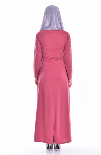 فستان زهري باهت 7634-07
