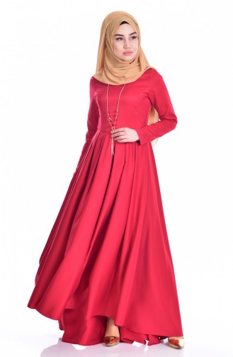 Red Hijab Dress 4195-10