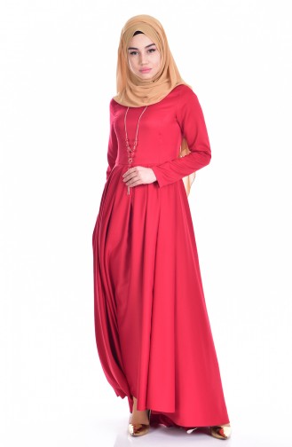 Rot Hijab Kleider 4195-10
