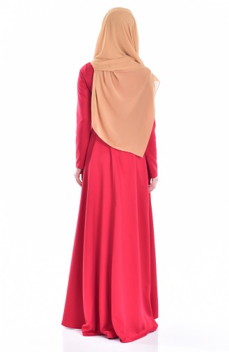 Rot Hijab Kleider 4195-10
