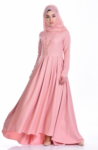 Salmon Hijab Dress 4195-11