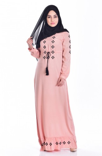 Salmon Hijab Dress 1042-01