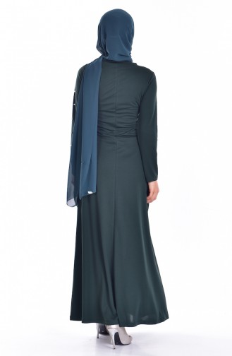Emerald Green Hijab Dress 7634-06