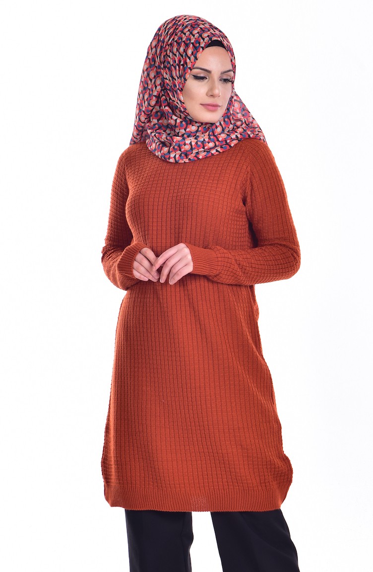 brick red sweater