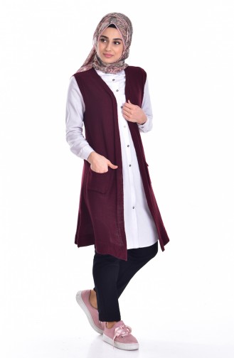Knitwear Vest 1109-07 Claret Red 1109-07