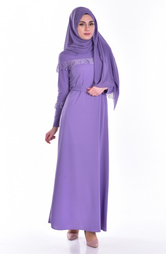 Violet Hijab Dress 4111-03