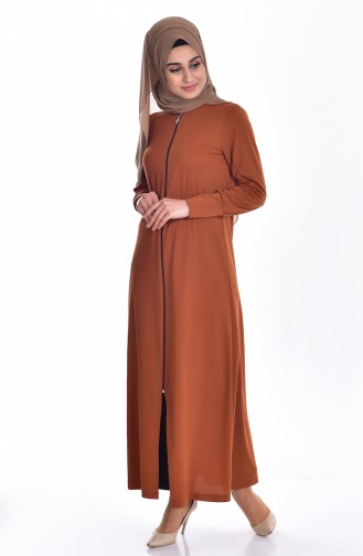 Fermuarlı Ferace 3042-12 Tarçın