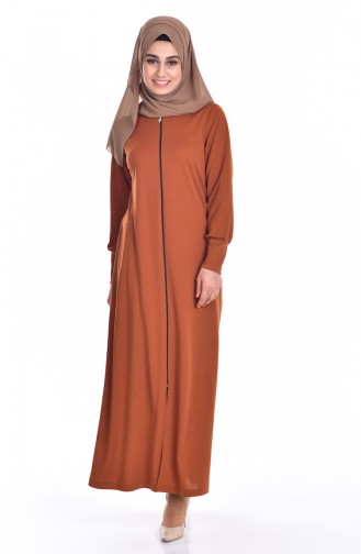 Fermuarlı Ferace 3042-12 Tarçın
