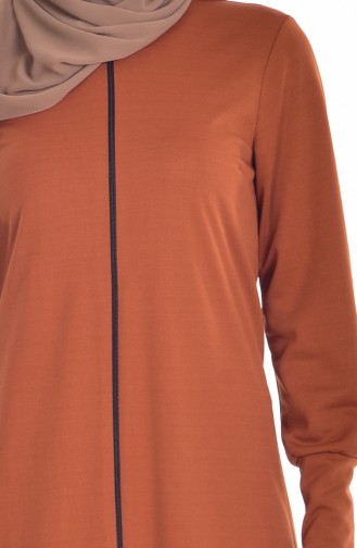 Fermuarlı Ferace 3042-12 Tarçın