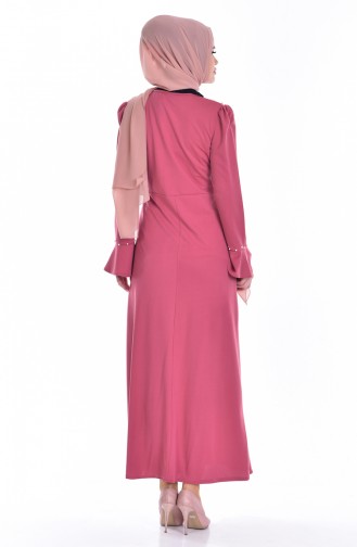 Beige-Rose Hijab Kleider 7000-01
