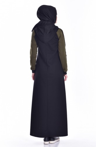 فستان  بتصميم سادة مع سحاب  1652-01