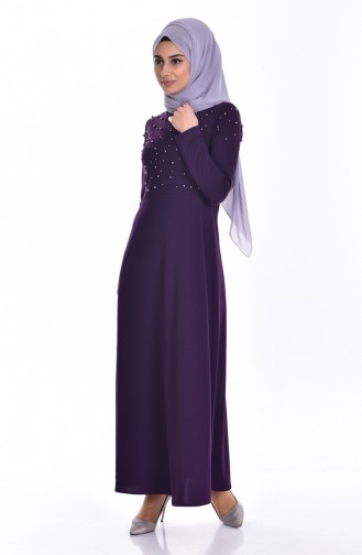 Dress with Pearls 4419-03 Purple 4419-03