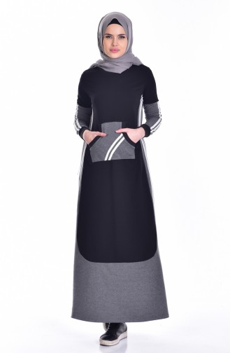 Black Hijab Dress 1672-01