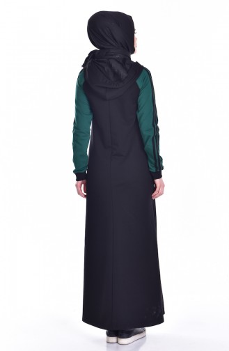Fermuar Detaylı Elbise 1652-02 Yeşil