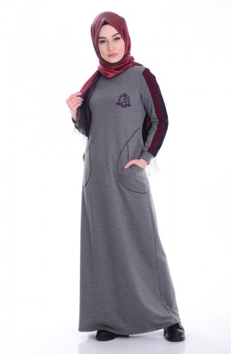 Claret Red Hijab Dress 1623-01