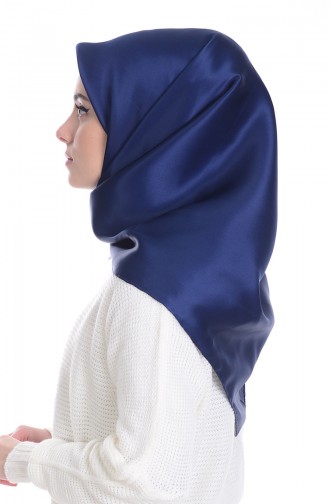 Armine Düz Saf İpek Eşarp 10001-06 Lacivert