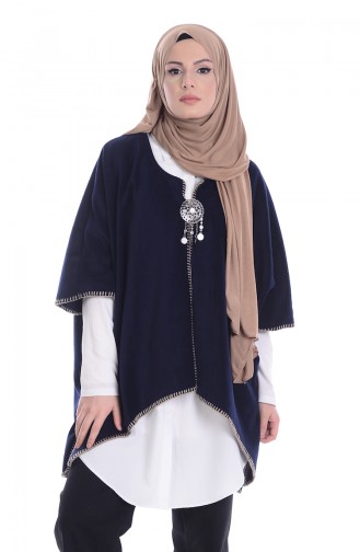 Navy Blue Poncho 1007-01