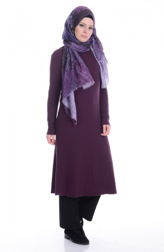 Triko Tunik 4032-06 Mor