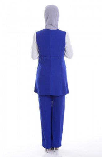 Ensemble Deux Pieces Gilet Pantalon 0006-01 Bleu Roi 0006-01