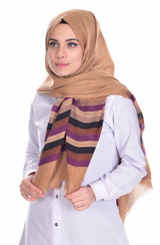 Châle en Laine a Motifs 503141- 05 Moutarde 05