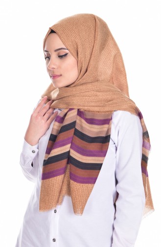 Châle en Laine a Motifs 503141- 05 Moutarde 05