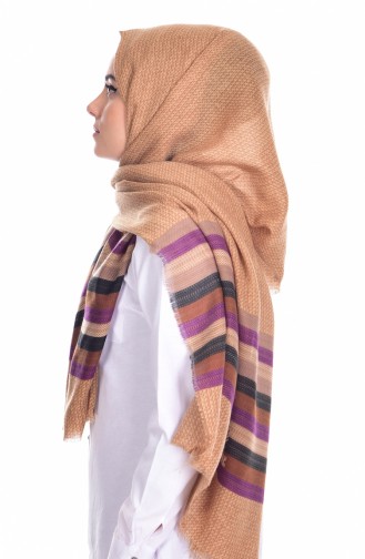 Châle en Laine a Motifs 503141- 05 Moutarde 05