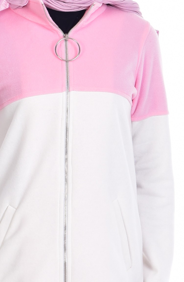 pink vest with hood