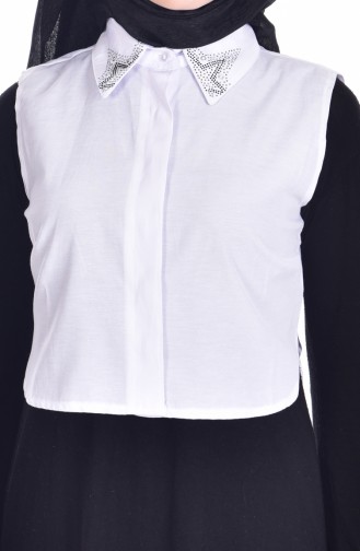 Col Chemise İmprimé de Pierre 8043A-02 Blanc 8043A-02