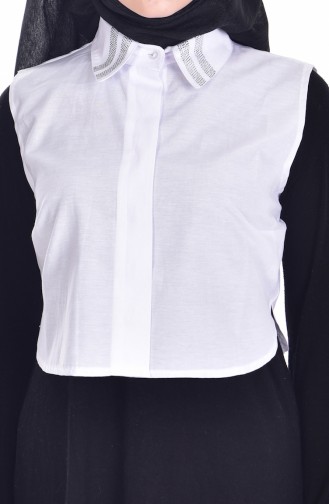 Col Chemise İmprimé de Pierre 8043C-01 Blanc 8043C-01