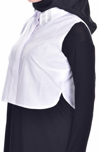 Col Chemise İmprimé de Pierre 8043C-01 Blanc 8043C-01