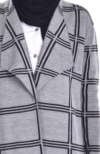Striped Knitwear Cardigan 26321-03 Gray 26321-03
