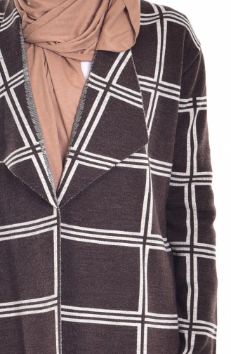 Striped Knitwear Cardigan 26321-02 Brown 26321-02