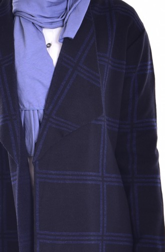 Striped Knitwear Cardigan 26321-04 Navy Blue 26321-04