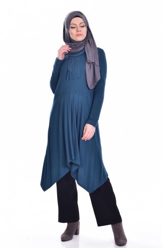 Asymmetrische Tunika 37412-06 Öl blau 37412-06