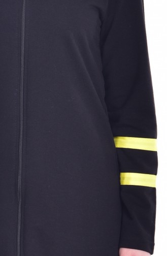 Zippered Tracksuit Suit 18050-12 Black Yellow 18050-12