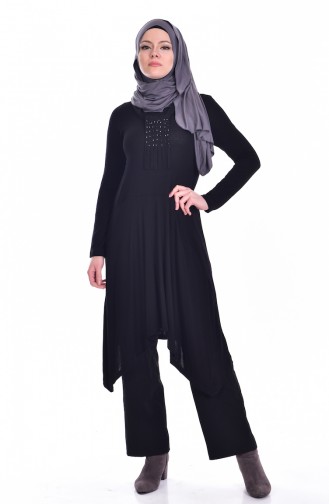 Asimetrik Tunik 37412-02 Siyah