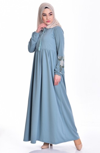Sea Green Hijab Dress 1720-04
