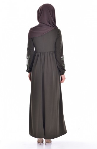 Khaki Hijab Dress 1720-03