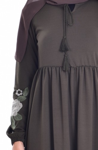 Khaki Hijab Dress 1720-03
