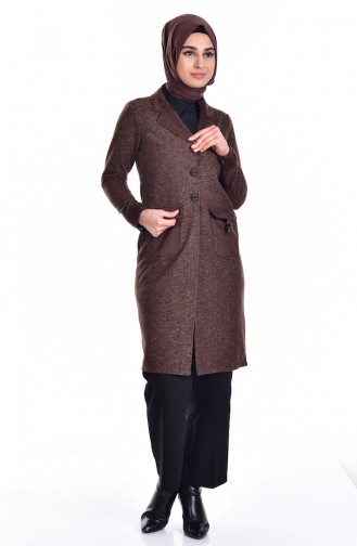 Buttoned Coat 37413-02 Brown 37413-02